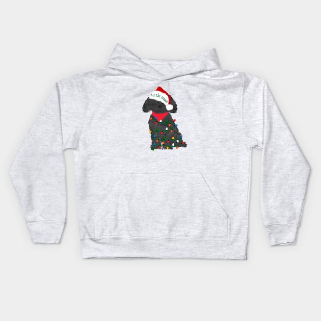 Labradoodle Decorated with Christmas Lights Kids Hoodie by EMR_Designs